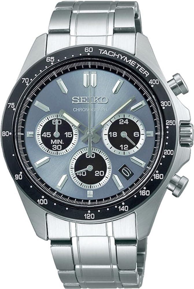 Seiko SBTR027 Men's 1/5 Second Quartz Chronograph Watch Blue Gray Metallic - image 1