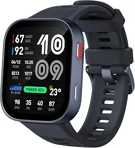 Amazfit Bip Max 50mm Smartwatch, 2.07" AMOLED Display, 20 Days Battery, GPS, 4GB Storage, Offline Maps, Fitness Tracker, Hybrid Training, 150+ Sports, HYROX Mode, 5 ATM Water Resistant for Android & iPhone, Blue - image 1