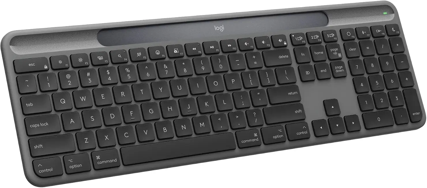 Logitech Signature Slim Solar+ Wireless Bluetooth Keyboard K980 for Mac, Solar and Artificial Light Powered, Up to 10 Years Battery Life, Customizable Keys - Graphite - image 1