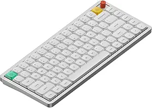 nuphy Air75 V3 Hot Swappable Wireless Mechanical Keyboard, 84 Keys 75% Layout with Knob, RGB Backlit, Gasket Mounted, Bluetooth/2.4GHz/USB-C, White-Blush Nano - image 1