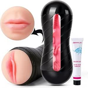 ZEMALIA Male Masturbator, Double Side Mens Sex Toy with Water Based Lubricant, Adult Toys with Realistic Texture, Male Self-pleasure Toys, 3D Deep Oral Stroker Sex Toys for Adult - image 1