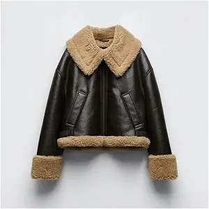 Cashmere Locomotive Women's Loose Long Sleeve Thick Zipper Jacket - image 1