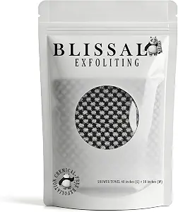 Blissal Exfoliating Shower Towel – Gentle on Sensitive Skin, Machine Washable, Effective Exfoliation for Soft & Smooth Skin (Black) - image 1