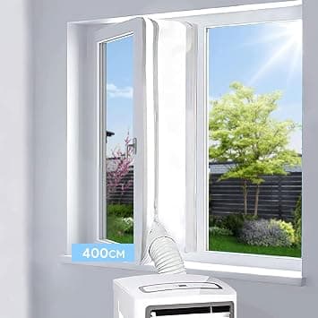 Joint de Fenêtre Climatisation 400CM, Tissus Calfeutrage Climatisation Mobile pour Fenêtres, Accessoire Climatiseur Mobile pour Climatiseur Portatif et Sèche-Linge - image 1