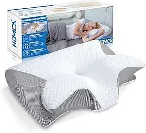 HOMCA 2 in 1 Ergonomic Memory Foam Cervical Pillow for Head/Neck/Shoulder Support, 60 x 40 x 12/14 cm, Grey - image 1