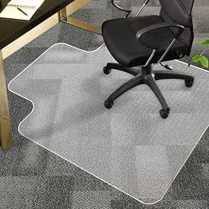 MARLOW Office Chair Mat for Carpet 120 x 90cm, Clear PVC with Anti-Slip Grippers - image 1