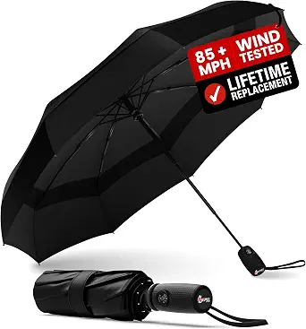 REPEL Windproof Travel Umbrella - Compact & Withstands Winds up to 85MPH, Strongest Premium Auto Folding Umbrella for Rain and Sun - image 1