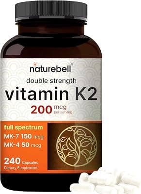 NatureBell Full Spectrum Vitamin K2 Supplement with MK-7 & MK-4, 200 mcg, 240 Capsules - image 1