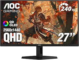 AOC 27" QD OLED Gaming Monitor Q27GAZD 27-inch QHD 2560x1440 240Hz 0.03ms GtG HDR400 True Black G-SYNC Compatible - image 1