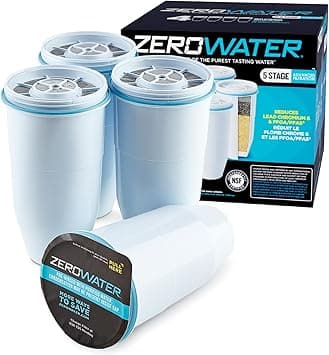Culligan ZeroWater Official Replacement Filter - 5-Stage 0 TDS Filter Replacement - System IAPMO Certified to Reduce Lead, Chromium, and PFOA/PFOS, 4-Pack - image 1
