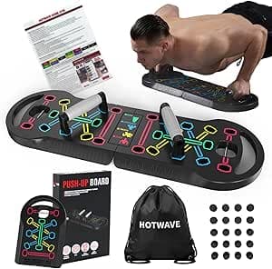 HOTWAVE Push Up Board Fitness, Portable Foldable 20 in 1 Push Up Bar at Home Gym, Pushup Handles for Floor. Professional Strength Training Equipment For Man and Women - image 1