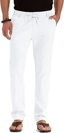 Sailwind Men's Drawstring Linen Pants Casual Summer Beach Loose Trousers - image 1