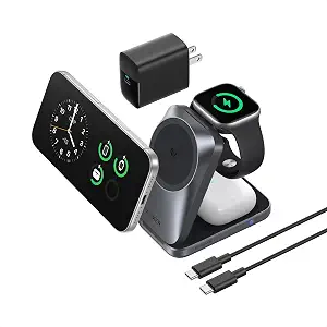 Anker Prime 3-in-1 Wireless Charging Station (MagSafe Charger Stand, Qi2.2 25W Certified) - image 1