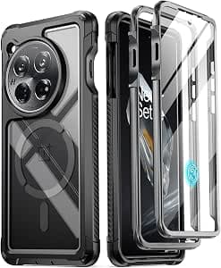 Poetic Guardian Case for OnePlus 12 5G (2024) with Built-in Screen Protector and Extra Front Frame, Rugged Shockproof Clear Cover - Black - image 1