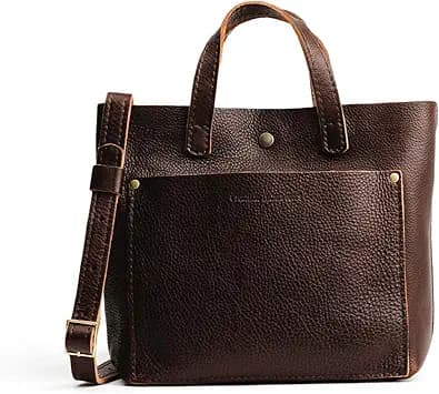 Portland Leather Goods Mini Snap Crossbody Tote Bag for Women – Handmade, Snap Closure, Durable & Unlined – Outside Pocket | Snap - image 1