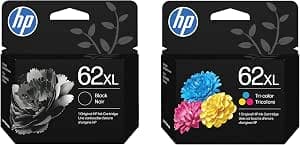 HP 62XL Black and 62XL Tri-Color Ink Cartridge 2 pack for Printers | Works with DeskJet 1000, 1010, 1050, 1510, 2050, 2510, 2540, 3000, 3050, 3510; Envy 4500, 5530; OfficeJet 2620, 4630 - image 1