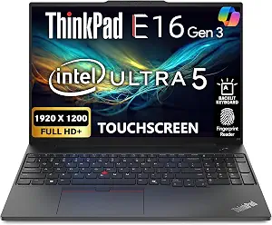 Lenovo ThinkPad E16 Gen 3, 16" FHD+ Display, Intel Ultra 5 225U, 32GB DDR5 RAM, 1TB SSD PCIe, Fingerprint, Backlit Keyboard, WiFi 6E, RJ-45, FHD Webcam, Win 11 Pro, AI Business Laptop - Black - image 1