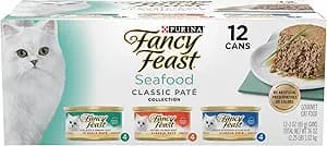 Purina Fancy Feast Seafood Classic Pate Collection Grain Free Wet Cat Food Variety Pack - (2 Packs of 12) 3 oz. Cans - image 1