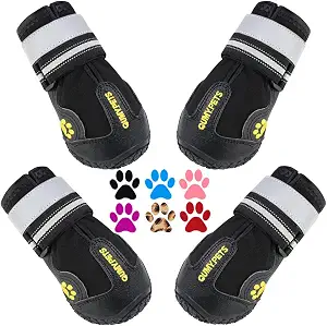 QUMY Dog Shoes for Large and Medium Dogs, Waterproof and Non-Slip Paw Protectors for Winter and Summer, Pack of 4 - image 1