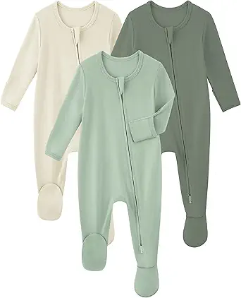 Yoofoss Rayon Made From Bamboo Baby Pajamas 3pcs Newborn Sleepers for Boys and Girls - image 1