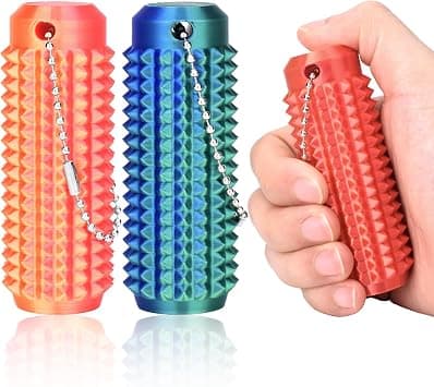 Little Ouchies Pain Fidget 2pcs, ATOMUS Pain Stim Tool Spiky Sensory Fidget Toys for Adults Anxiety Relief, 3D Printed Grippie Keychain for Focus & Skin Picking, Stress Relief Gift for Adults (2#) - image 1