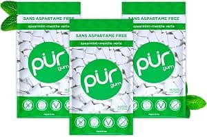 PUR Gum Aspartame Free Natural Spearmint Chewing Gum, 55 Pieces, Pack of 3 - image 1