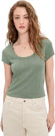 Marine Layer Women's Lexi Pointelle Scoop Tee - image 1