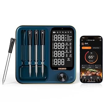 Inkbird INT-14S-BW Wireless Meat Thermometer, Grill Thermometer WiFi 5G and Bluetooth 5.4 with 4 Probes & 5 Sensors, Unlimited WiFi Range, Roasting Thermometer for Grill, Oven, Smoker - image 1