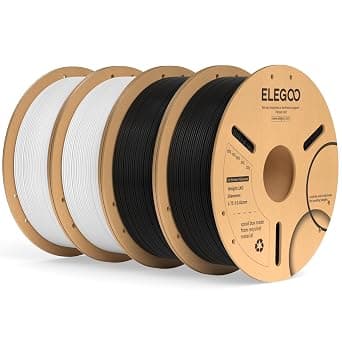 ELEGOO PLA+ Filament 1.75mm Black & White 4KG, PLA Plus Tougher 3D Printer Filament, Dimensional Accuracy +/- 0.02mm, 4 Pack 1kg Spool(2.2lbs) Fits for Most FDM 3D Printers - image 1