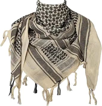 Cotton Tactical Shemagh Desert Keffiyeh Neck Head Cover Scarf with Tassel for Men and Women - image 1