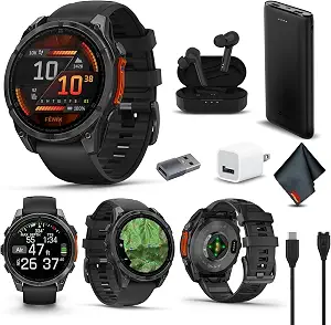 Garmin Fenix 8 47MM AMOLED Premium Multisport GPS Smartwatch Slate Gray with Black Silicone Band - image 1