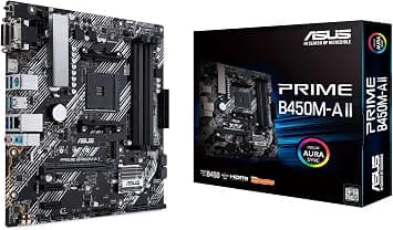 ASUS PRIME B450M-A II, AMD B450 Micro ATX Motherboard (Ryzen AM4), M.2, HDMI/DVI-D/D-Sub, USB 3.2 Gen 2 Type-A, BIOS FlashBack and RGB Lighting Support Aura Sync - image 1