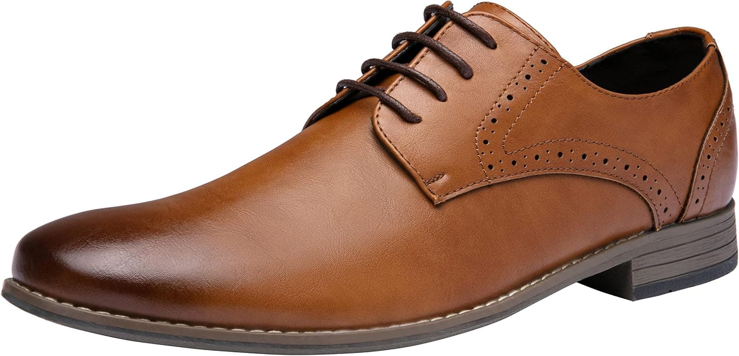 Jousen Men's Oxford Plain Toe Dress Shoes Classic Formal Derby Shoes - image 1