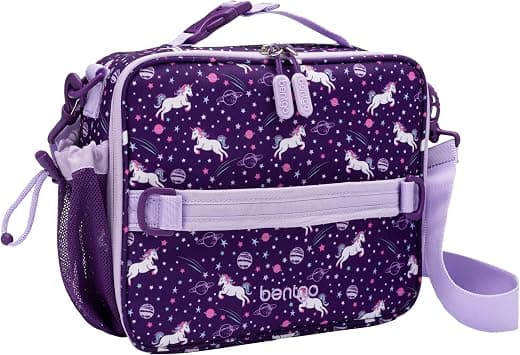 Bentgo Kids Lunch Bag - Durable, Double-Insulated Lunch Bag for Kids 3+; Holds Lunch Box, Water Bottle, & Snacks; Easy-Clean Water-Resistant Fabric & Multiple Zippered Pockets (Unicorn) - image 1
