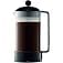 Bodum 34oz Brazil French Press Coffee Maker, High-Heat Borosilicate Glass, Black - Made in Portugal - image 1
