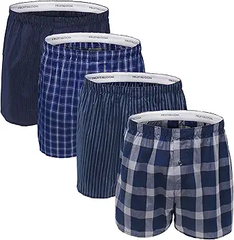 Fruit of The Loom Men's Premium Cotton Boxer Briefs 4 Pack, Large, Woven Assorted Colors - image 1