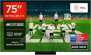 TCL 75C7K 75 inç QD-Mini LED televizyon, 4K HDR Premium 3000, Smart Google TV, 144 Hz Motion Clarity Pro (Dolby Vision IQ & Atmos, CrystGlow HVA Panel) - image 1