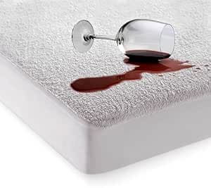 Waterproof Mattress Protector 100% Terry Cotton Top - King Size (152x200 cm) Fits up to 35 cm Deep - Breathable, Noiseless, Anti-Bacterial Fitted Bed Sheet Topper Cover - image 1