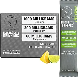 Electrolyte Drink Mix Hydration Packets - 30 Lemon Lime Packets, 1000mg Sodium, Potassium & Magnesium, Zero Sugar Citrus Salt Hydrating Powder - image 1
