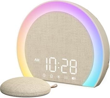 ANJANK Extra luide wekker met draadloze vibratie, lichtwekker en trilwekker voor diepe slapers, jongeren, 9-kleuren nachtlampje, dubbel alarm, 8 wekgeluiden, 0-100% dimmer, digitale wekker voor - image 1
