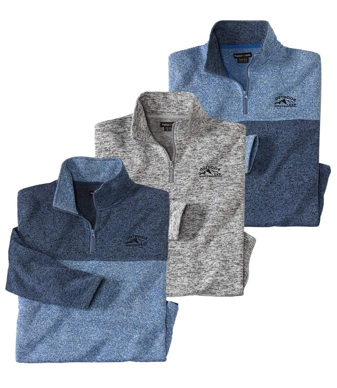 Pack of 3 Men's Brushed Fleece Jumpers - image 1