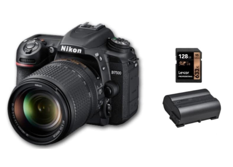 Nikon D7500 DSLR Camera with AF-S DX Nikkor 18-140mm f/3.5-5.6G ED VR Lens, EN-EL15C Battery, 128GB SD Card - image 1