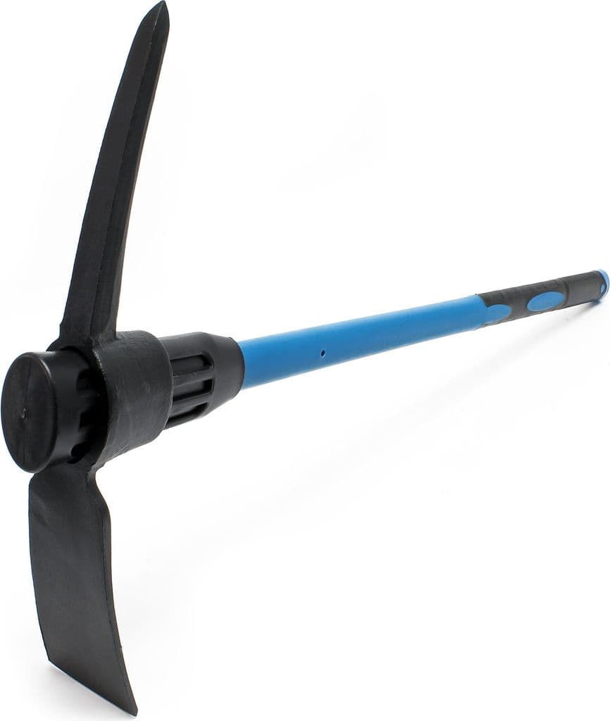 Wiltec Kreuzhacke mit Stahlkopf und Fiberglasstiel, gummierter Griff, 925 mm Stiel - image 1