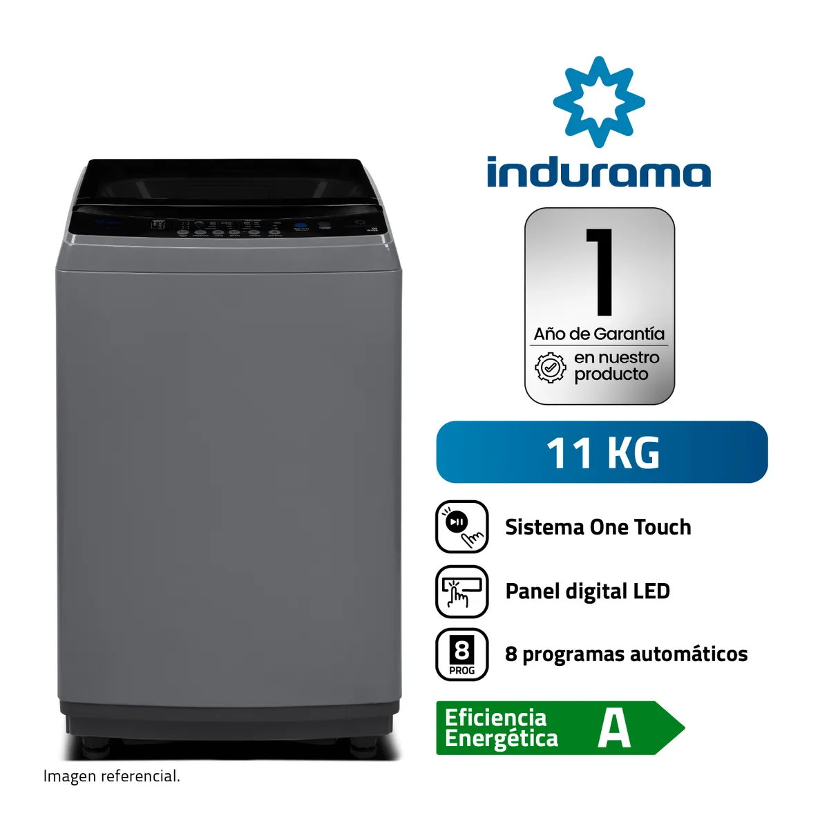 Lavadora Automática 11 Kg Carga Superior LRI-11DGR Gris Oscuro - image 1