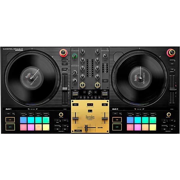 Hercules DJ DJControl Inpulse T7 Premium Edition 2-Channel Motorized DJ Controller With Premium Fader Module and Travel Bag - Gold - image 1