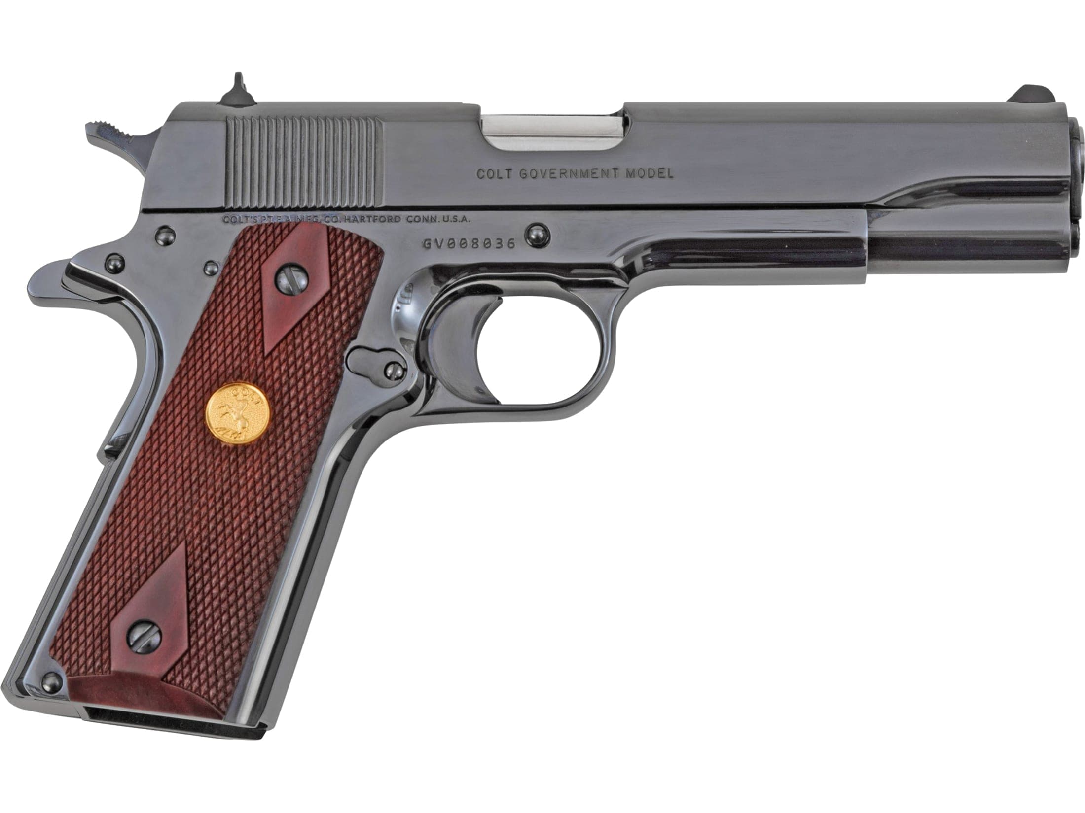 Colt 1911C Government 45 ACP Pistol 5" Barrel 7+1 Round Blued Slide Wood Grip Blued Frame - image 1
