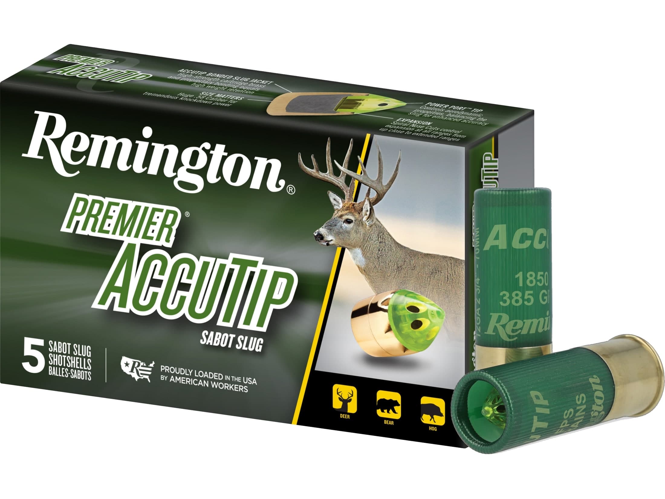 Remington Premier AccuTip 12 Gauge Sabot Slug 2-3/4" 385 Grain - image 1