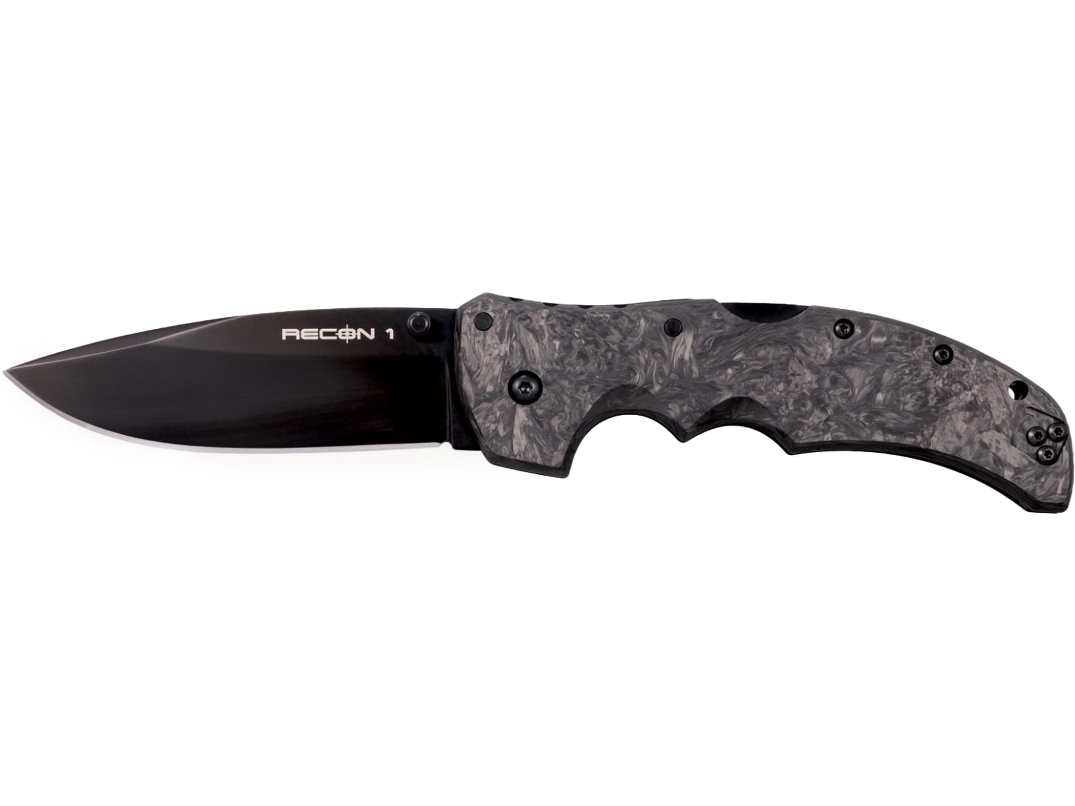 Cold Steel Limited Edition Recon 1 Pocket Knife 4" Spear Point CPM S35VN Black Blade Fat Carbon Handle Dark Matter - image 1
