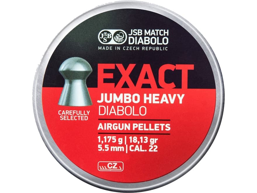 JSB Exact Jumbo Heavy Air Gun Pellets .22 Caliber 18.13 Grain - image 1