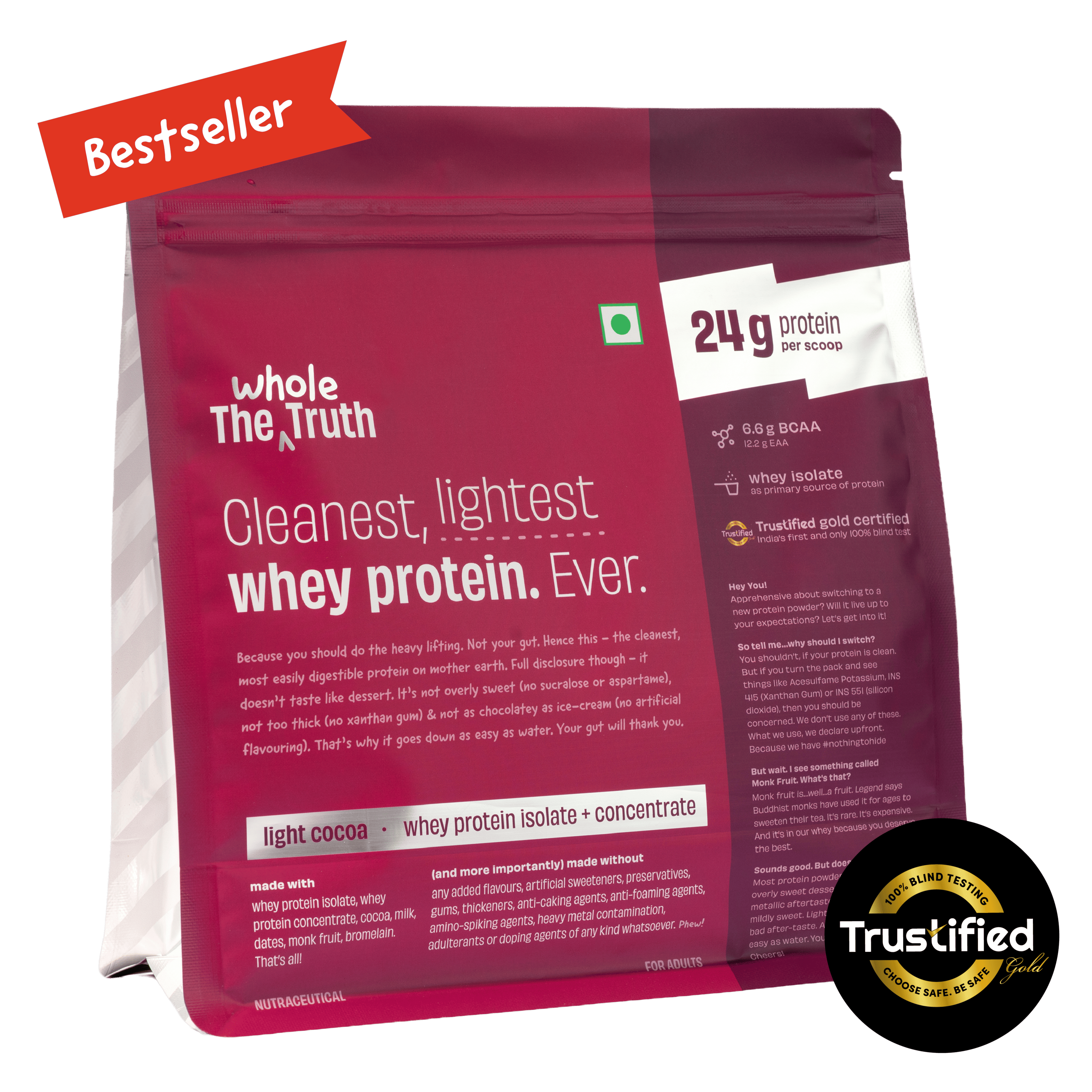 Light Cocoa 24g Whey Protein Isolate & Concentrate - image 1